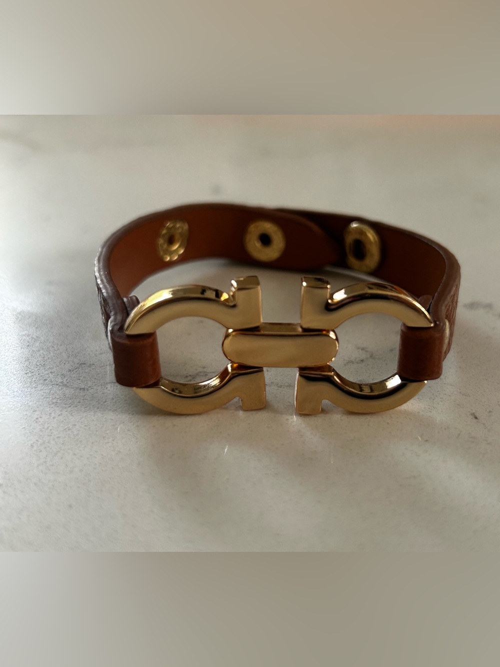 NEW Brown/gold faux leather fashion bracelet - Picture 5 of 5